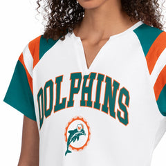 Miami Dolphins Starter Women's Game On Notch Neck T-Shirt - White T-shirts