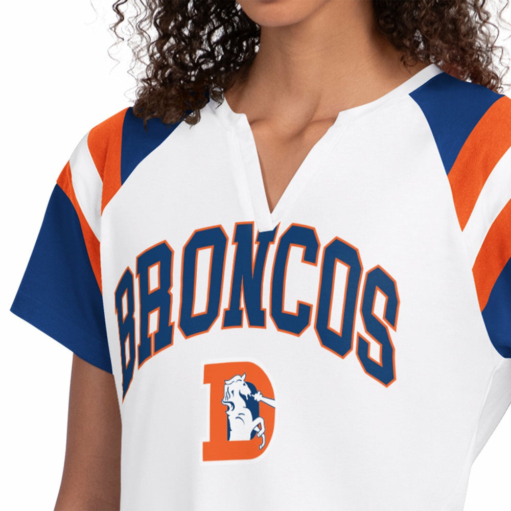 Denver Broncos Starter Women's Game On Notch Neck T-Shirt - White T-shirts