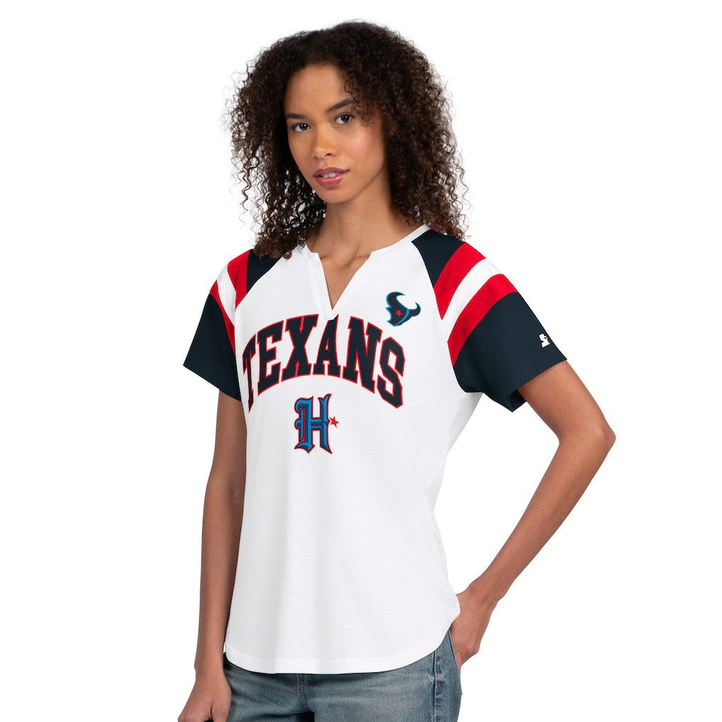 Houston Texans Starter Women's Game On Notch Neck T-Shirt - White T-shirts