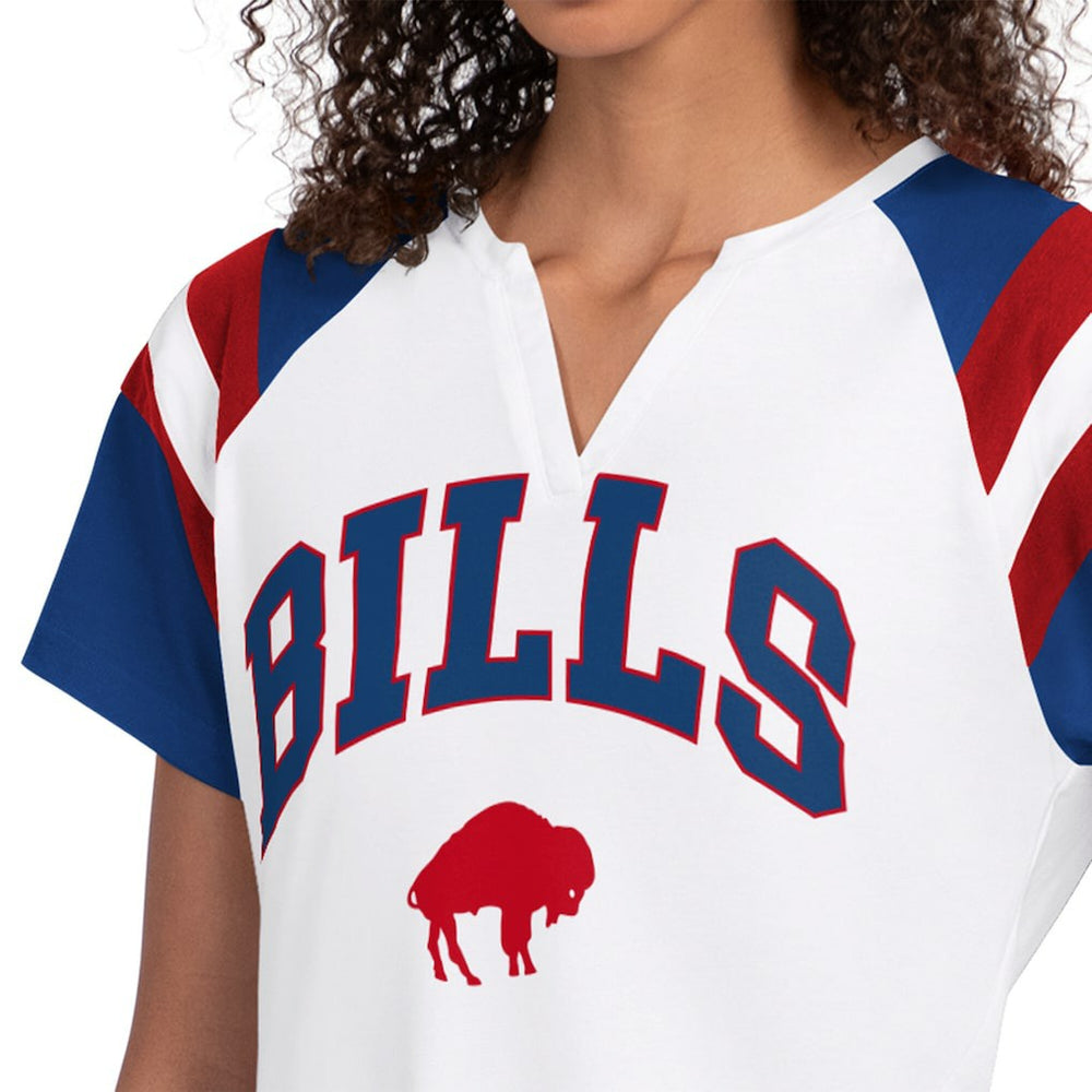 Buffalo Bills Starter Women's Game On Notch Neck T-Shirt - White T-shirts