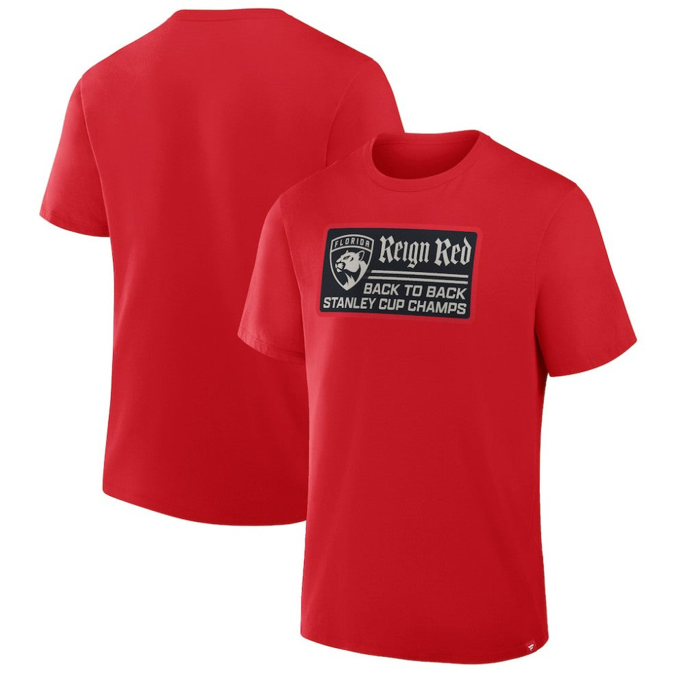 Florida Panthers Back-To-Back Stanley Cup Champions Reign Red T-Shirt - Red | US 203499280