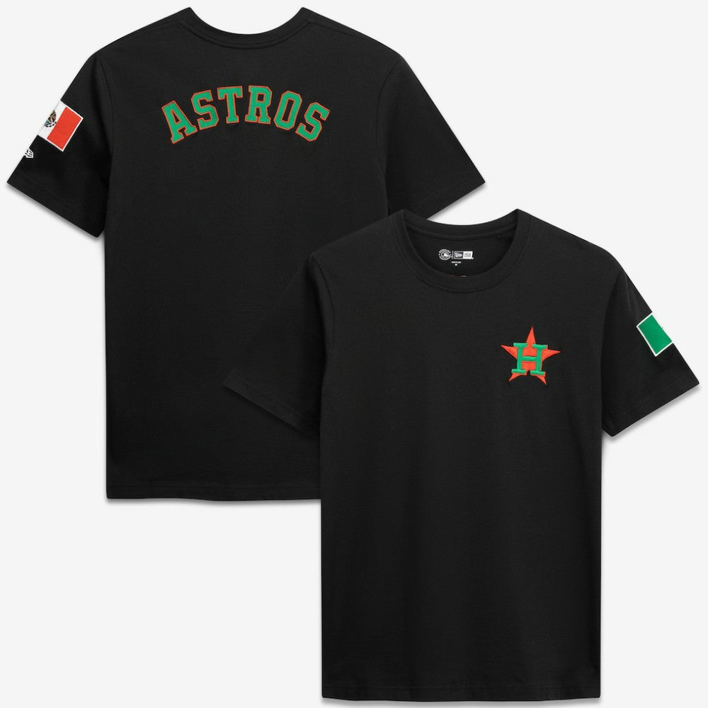 Houston Astros New Era Mexico Country Flag T-Shirt - Black T-shirts