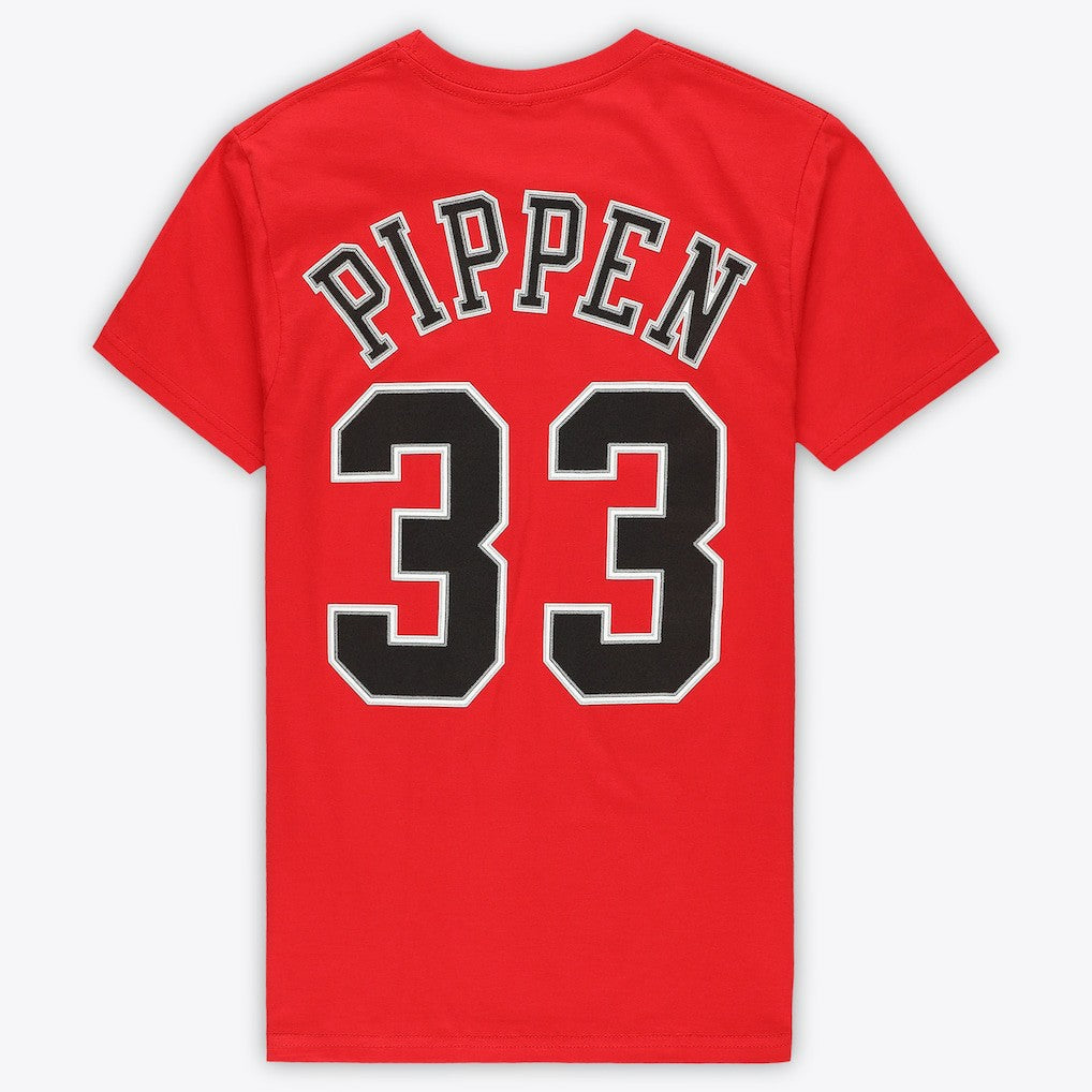 Scottie Pippen Chicago Bulls Unisex Hardwood Classics Name & Number T-Shirt Red - Mitchell & Ness outlet