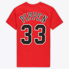 Scottie Pippen Chicago Bulls Unisex Hardwood Classics Name & Number T-Shirt Red - Mitchell & Ness outlet