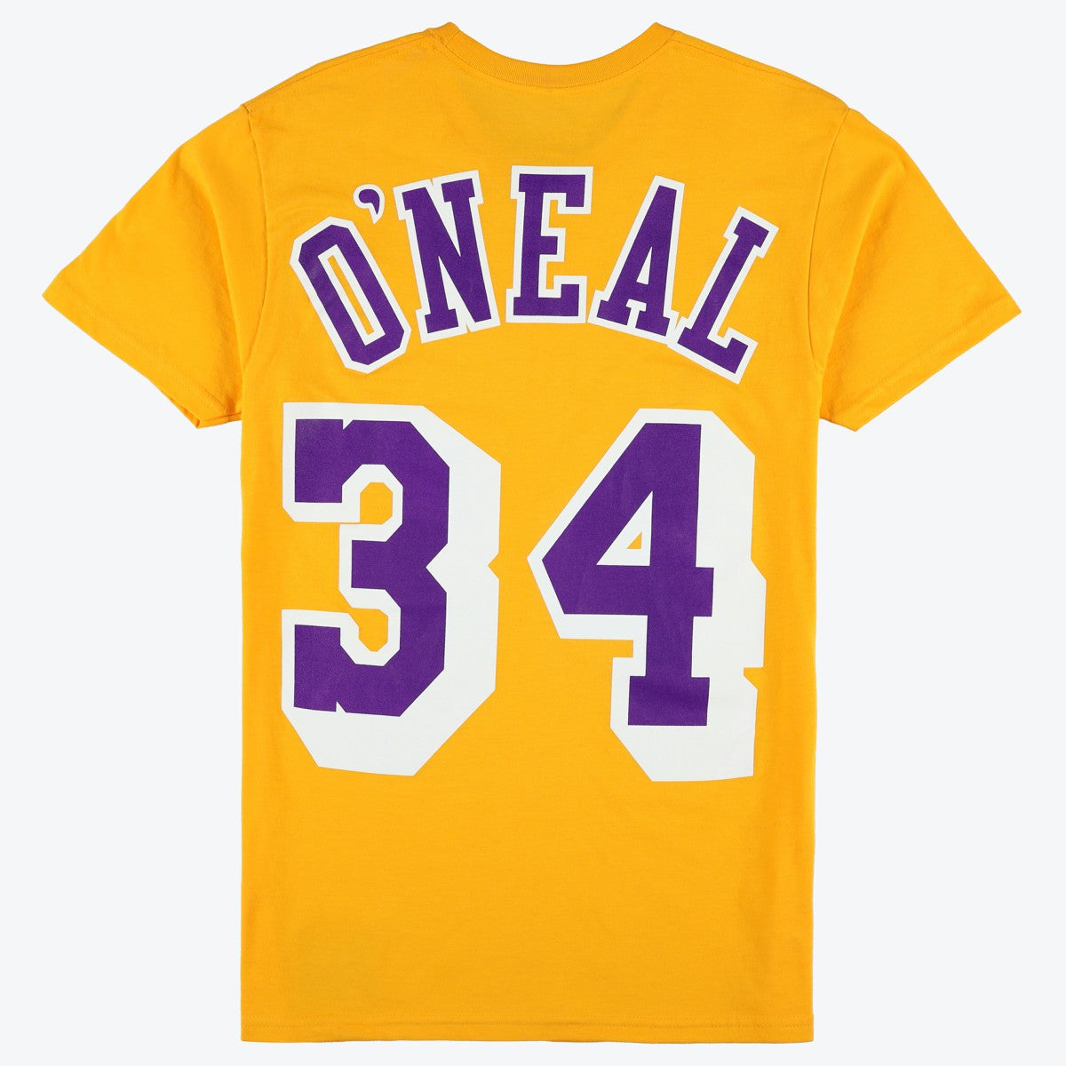 Shaquille O'Neal Los Angeles Lakers Unisex Hardwood Classics Name & Number T-Shirt Gold - Mitchell & Ness