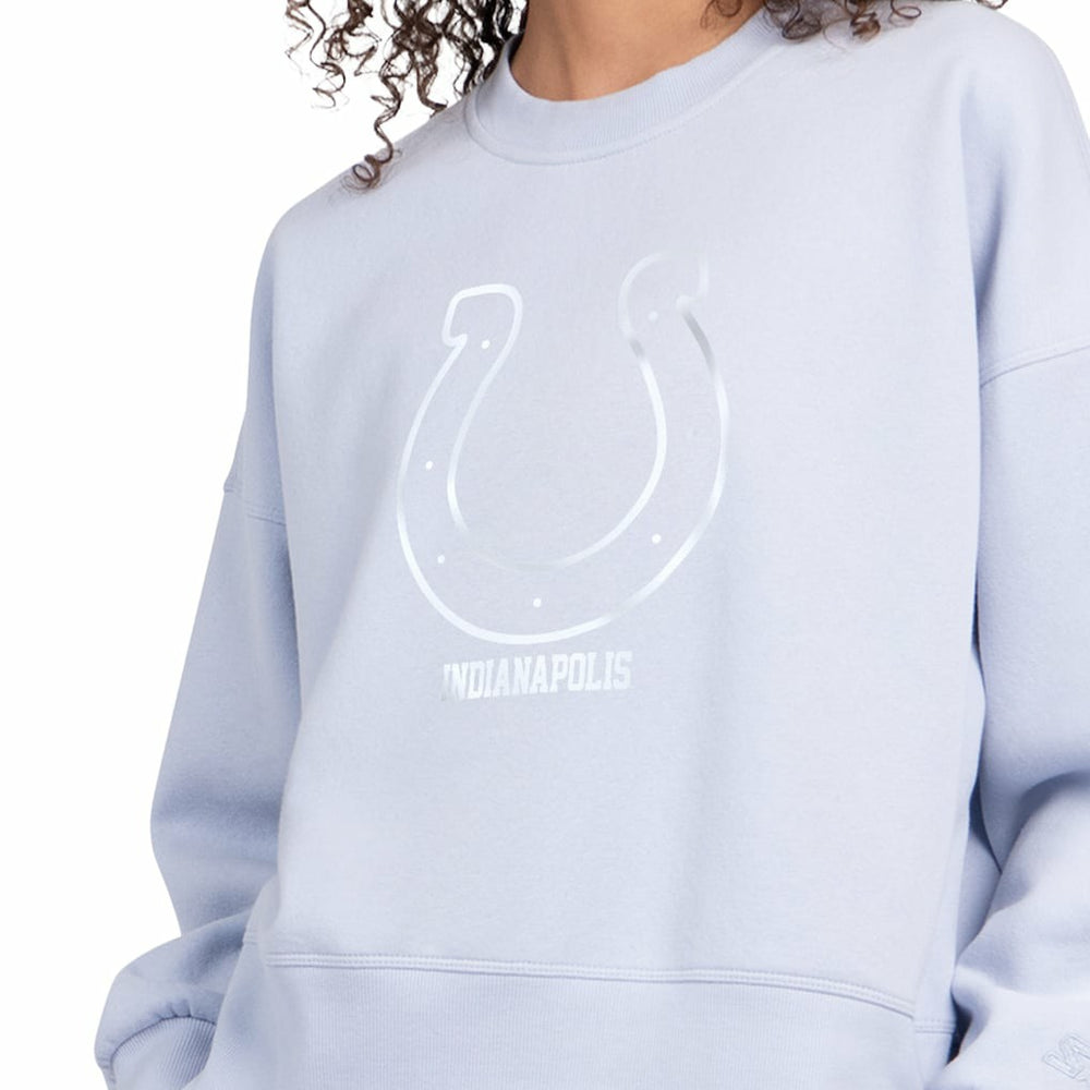 Indianapolis Colts Starter Women's Travel Pastels Boxy Fleece Sweatshirt - Light Blue Sweatshirts