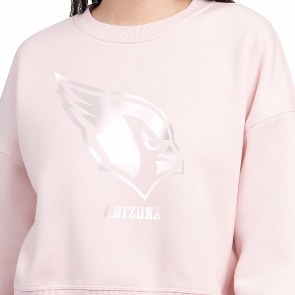 Arizona Cardinals Starter Women's Travel Pastels Boxy Fleece Sweatshirt - Light Pink Sweatshirts