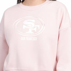 San Francisco 49ers Starter Women's Travel Pastels Boxy Fleece Sweatshirt - Light Pink Sweatshirts