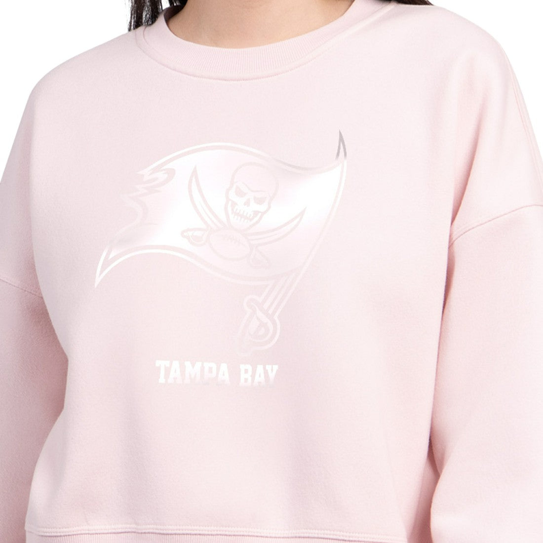 Tampa Bay Buccaneers Starter Women's Travel Pastels Boxy Fleece Sweatshirt - Light Pink Sweatshirts