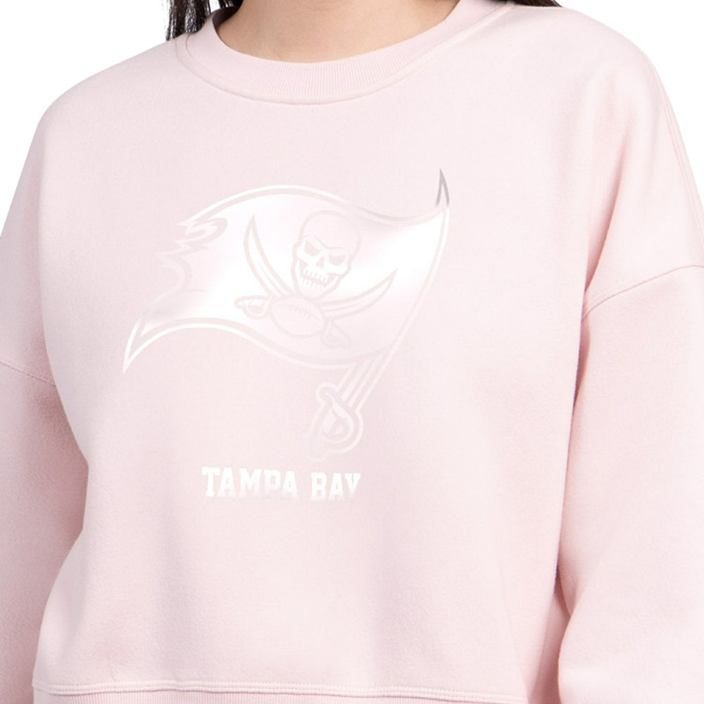 Tampa Bay Buccaneers Starter Women's Travel Pastels Boxy Fleece Sweatshirt - Light Pink Sweatshirts