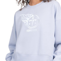 Tennessee Titans Starter Women's Travel Pastels Boxy Fleece Sweatshirt - Light Blue Sweatshirts