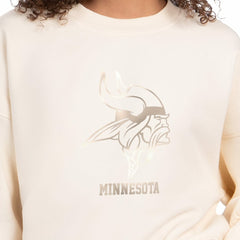 Minnesota Vikings Starter Women's Travel Pastels Boxy Fleece Sweatshirt - Cream Sweatshirts