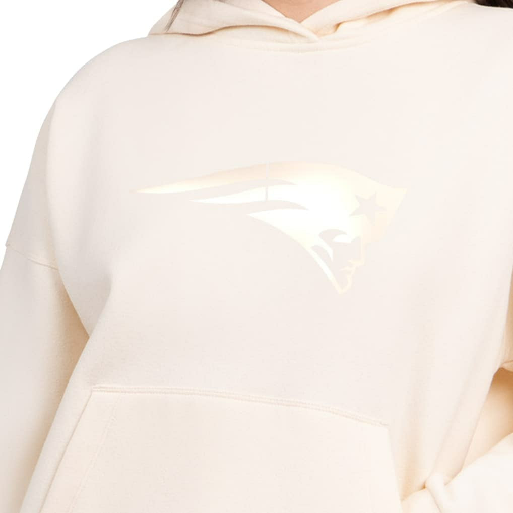New England Patriots Starter Women's Pastel Relaxed Travel Hoodie - Cream Hoodies