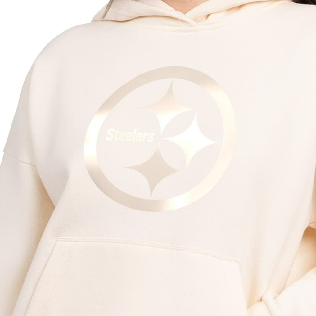 Pittsburgh Steelers Starter Women's Pastels Relaxed Travel Hoodie - Cream Hoodies