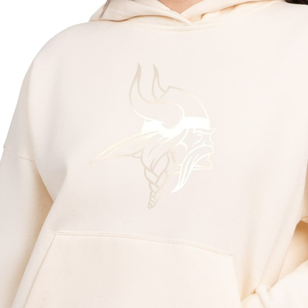 Minnesota Vikings Starter Women's Pastels Relaxed Travel Hoodie - Cream Hoodies