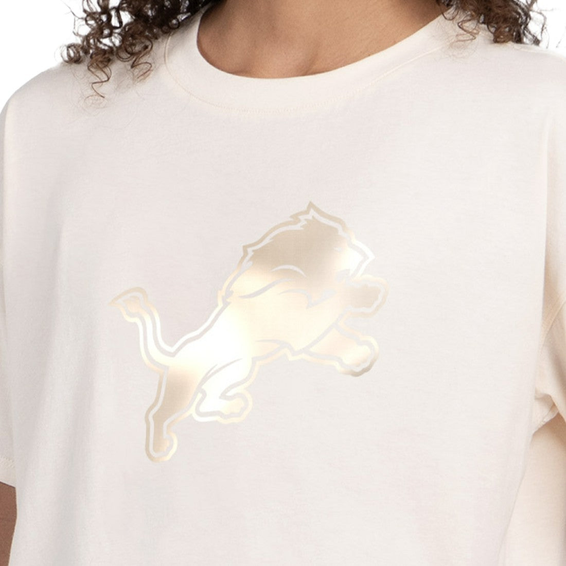 Detroit Lions Starter Women's Pastel Travel Boxy Cropped T-Shirt - Cream T-shirts