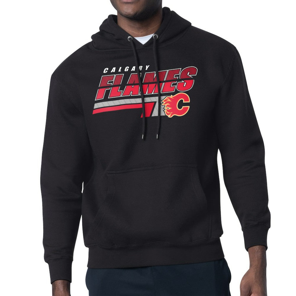 Calgary Flames Starter Logo Push Fleece Hoodie - Black | US 203500308
