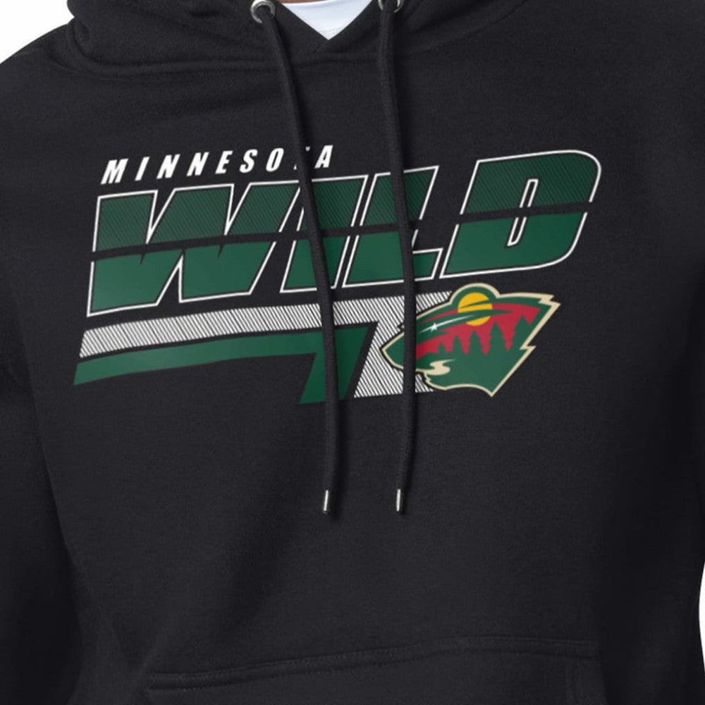 Minnesota Wild Starter Logo Push Fleece Hoodie - Black | US 203500311
