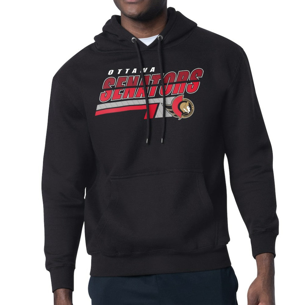 Ottawa Senators Starter Logo Push Fleece Hoodie - Black | US 203500312