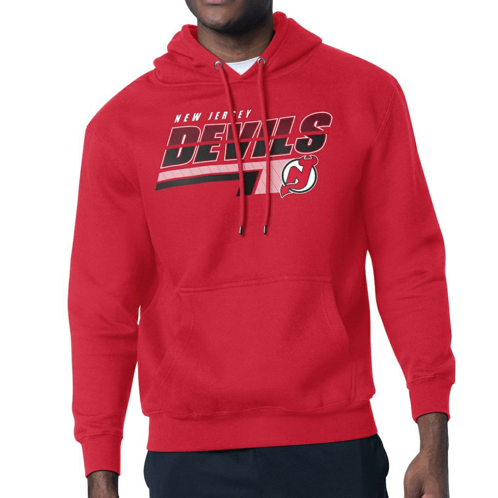 New Jersey Devils Starter Logo Push Fleece Hoodie - Red | US 203500331