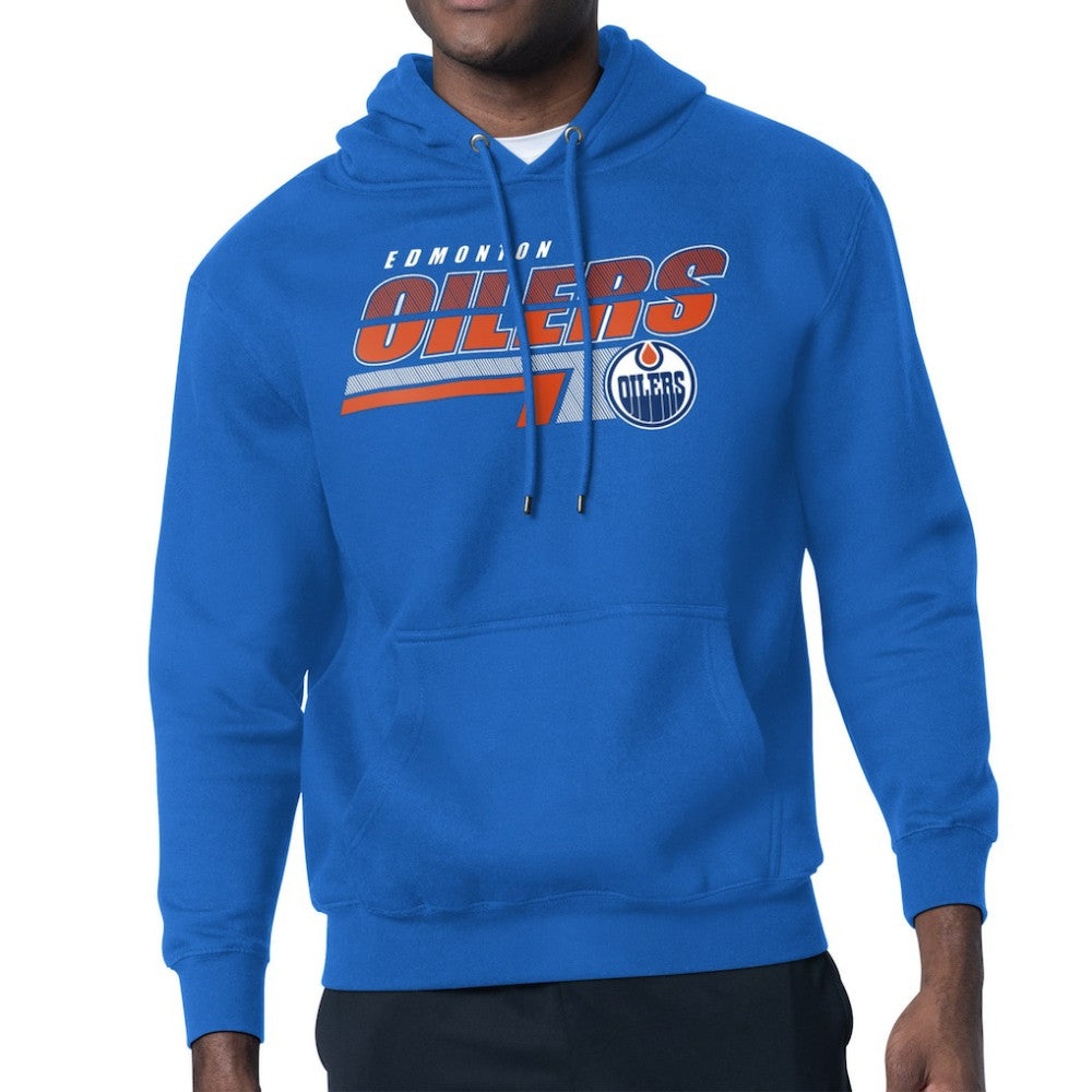 Edmonton Oilers Starter Logo Push Fleece Hoodie - Royal | US 203500334