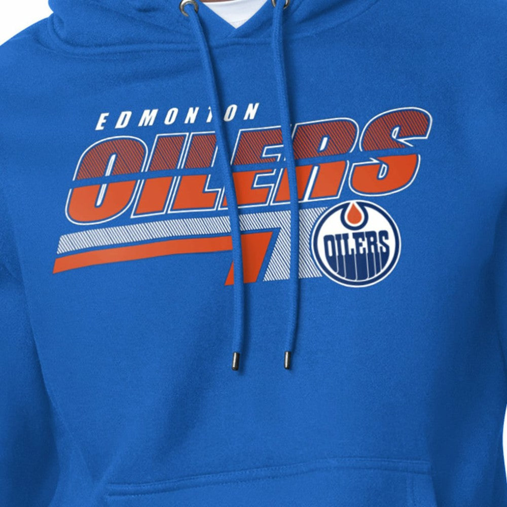Edmonton Oilers Starter Logo Push Fleece Hoodie - Royal | US 203500334