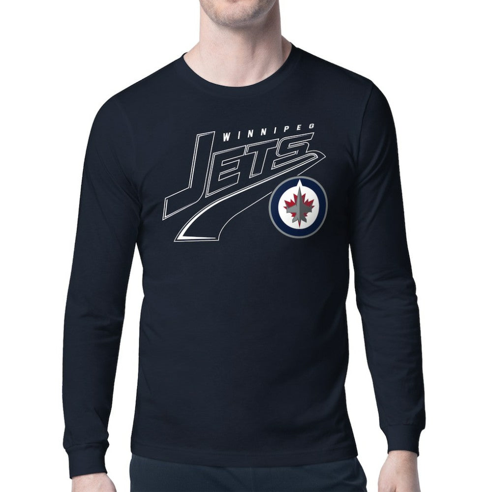 Winnipeg Jets Starter Modern Tailsweep Long Sleeve T-Shirt - Navy | US 203500347