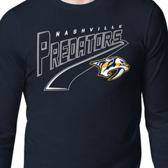 Nashville Predators Starter Modern Tailsweep Long Sleeve T-Shirt - Navy | US 203500355