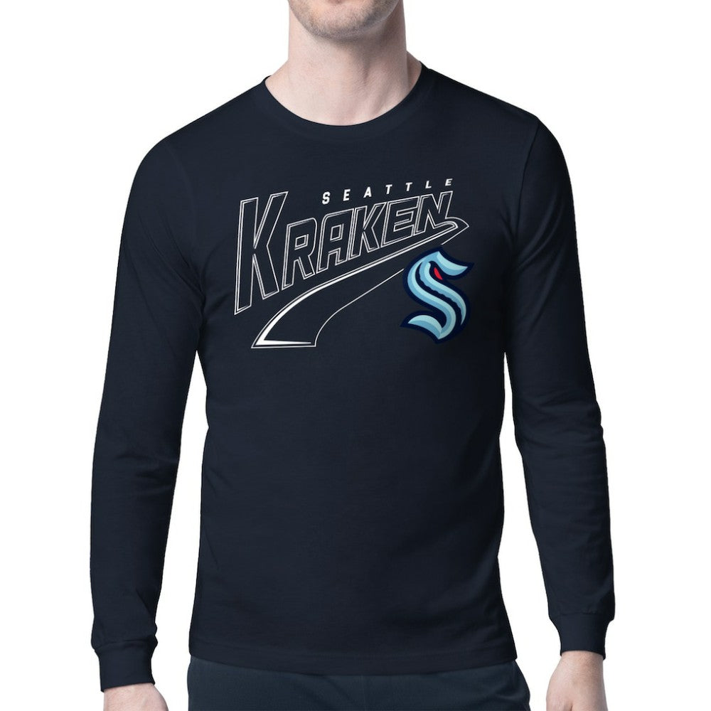 Seattle Kraken Starter Modern Tailsweep Long Sleeve T-Shirt - Deep Sea Blue | US 203500356