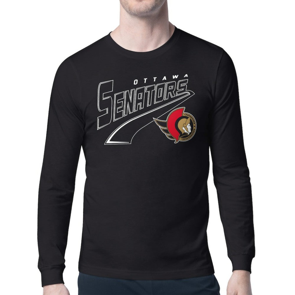 Ottawa Senators Starter Modern Tailsweep Long Sleeve T-Shirt - Black | US 203500367