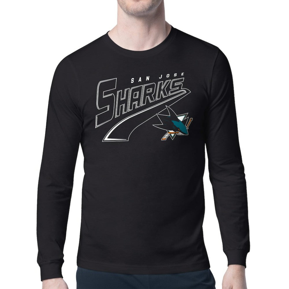 San Jose Sharks Starter Modern Tailsweep Long Sleeve T-Shirt - Black | US 203500371