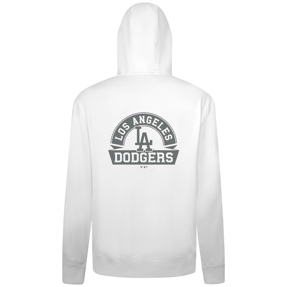 Los Angeles Dodgers Levelwear Podium Chenille Logo Full-Zip Hoodie - White Hoodies
