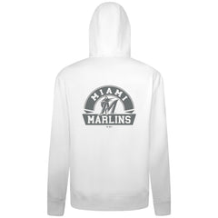 Miami Marlins Levelwear Podium Chenille Logo Full-Zip Hoodie - White Hoodies