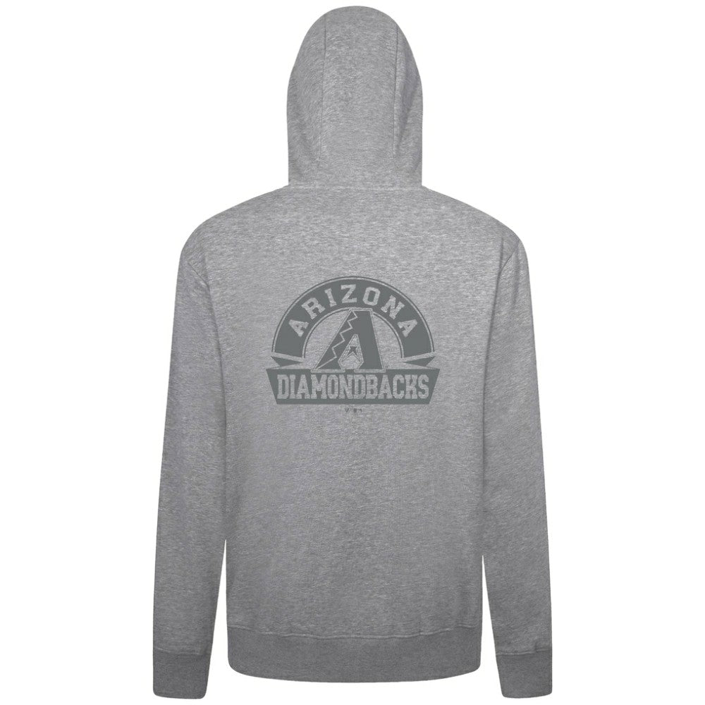 Arizona Diamondbacks Levelwear Podium Chenille Logo Full-Zip Hoodie - Heather Gray Hoodies