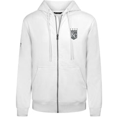 Kansas City Royals Levelwear Podium Chenille Logo Full-Zip Hoodie - White Hoodies