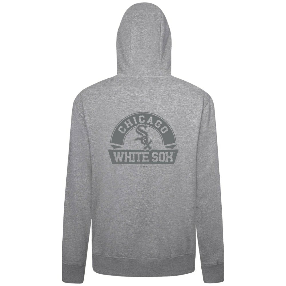 Chicago White Sox Levelwear Podium Chenille Logo Full-Zip Hoodie - Heather Gray Hoodies