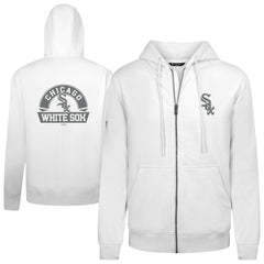 Chicago White Sox Levelwear Podium Chenille Logo Full-Zip Hoodie - White Hoodies
