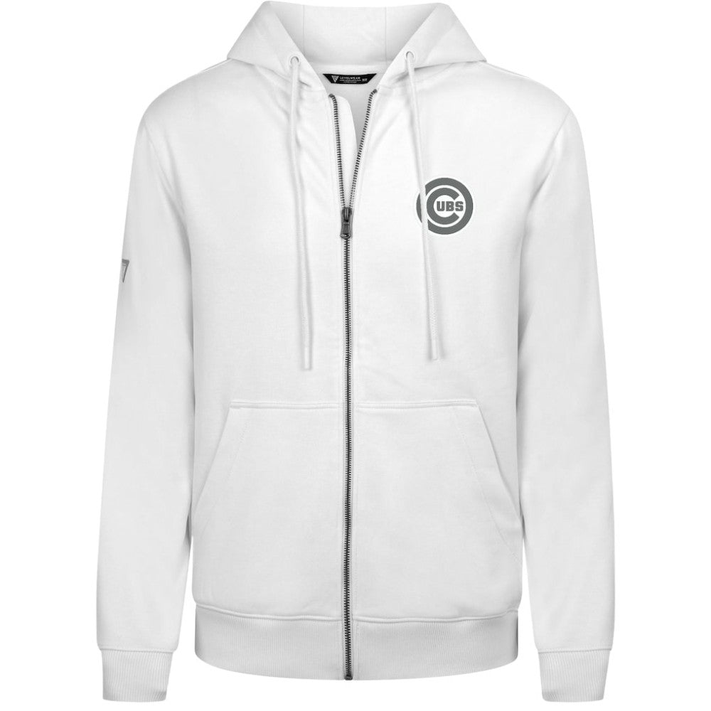 Chicago Cubs Levelwear Podium Banner Arch Full-Zip Hoodie - White Hoodies