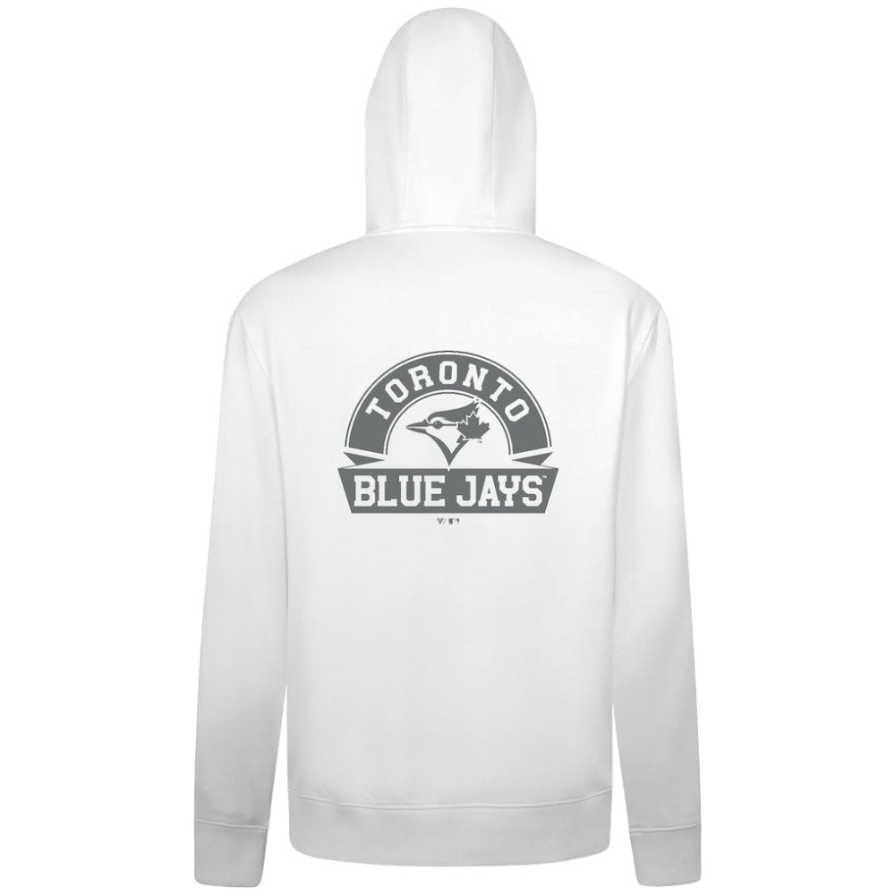 Toronto Blue Jays Levelwear Podium Banner Arch Full-Zip Hoodie - White Hoodies