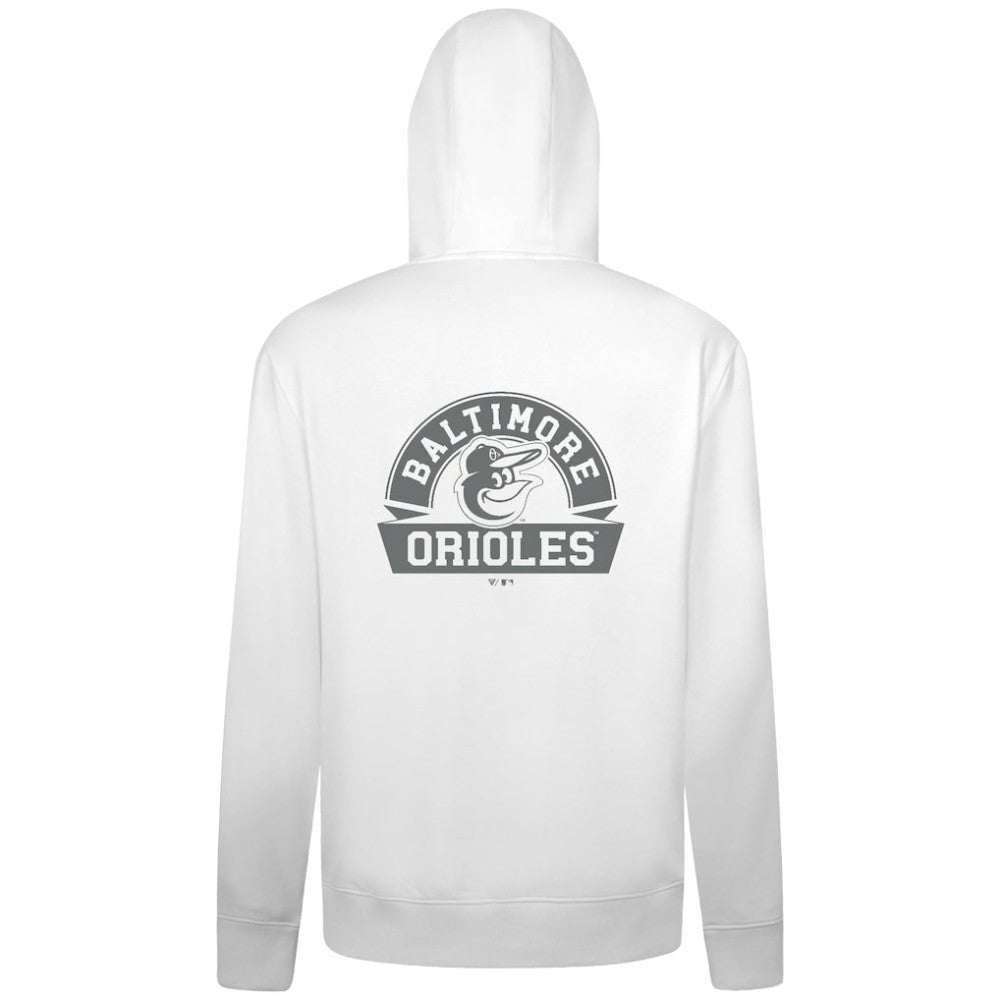 Baltimore Orioles Levelwear Podium Banner Arch Full-Zip Hoodie - White Hoodies