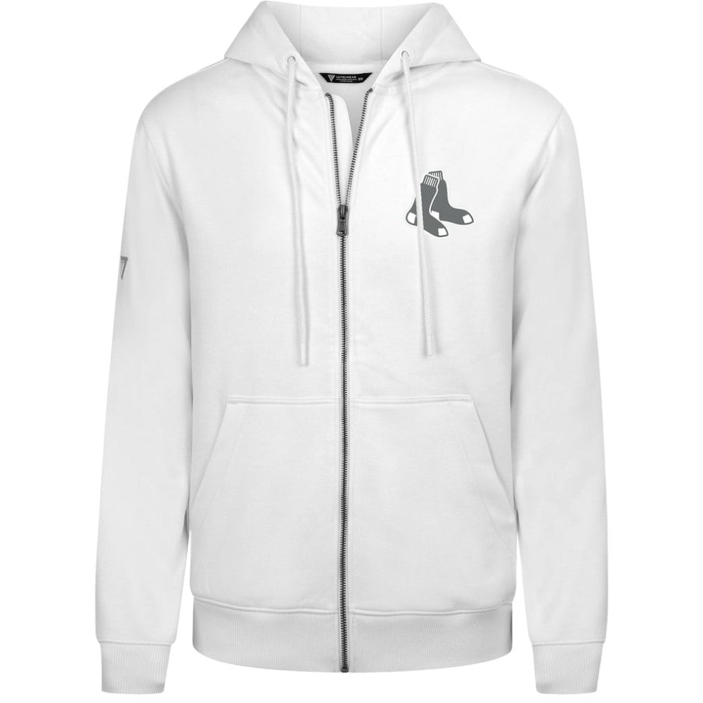 Boston Red Sox Levelwear Podium Banner Arch Full-Zip Hoodie - White Hoodies