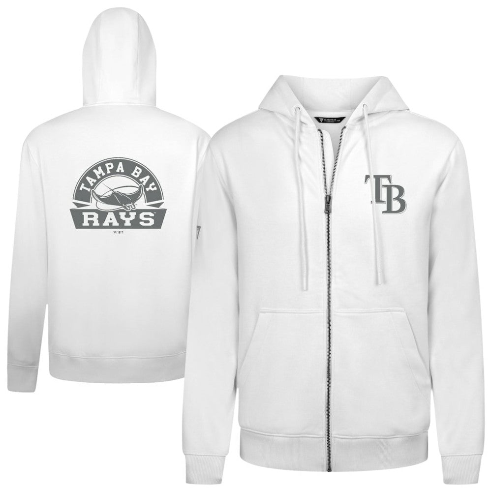 Tampa Bay Rays Levelwear Podium Banner Arch Full-Zip Hoodie - White Hoodies