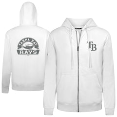 Tampa Bay Rays Levelwear Podium Banner Arch Full-Zip Hoodie - White Hoodies