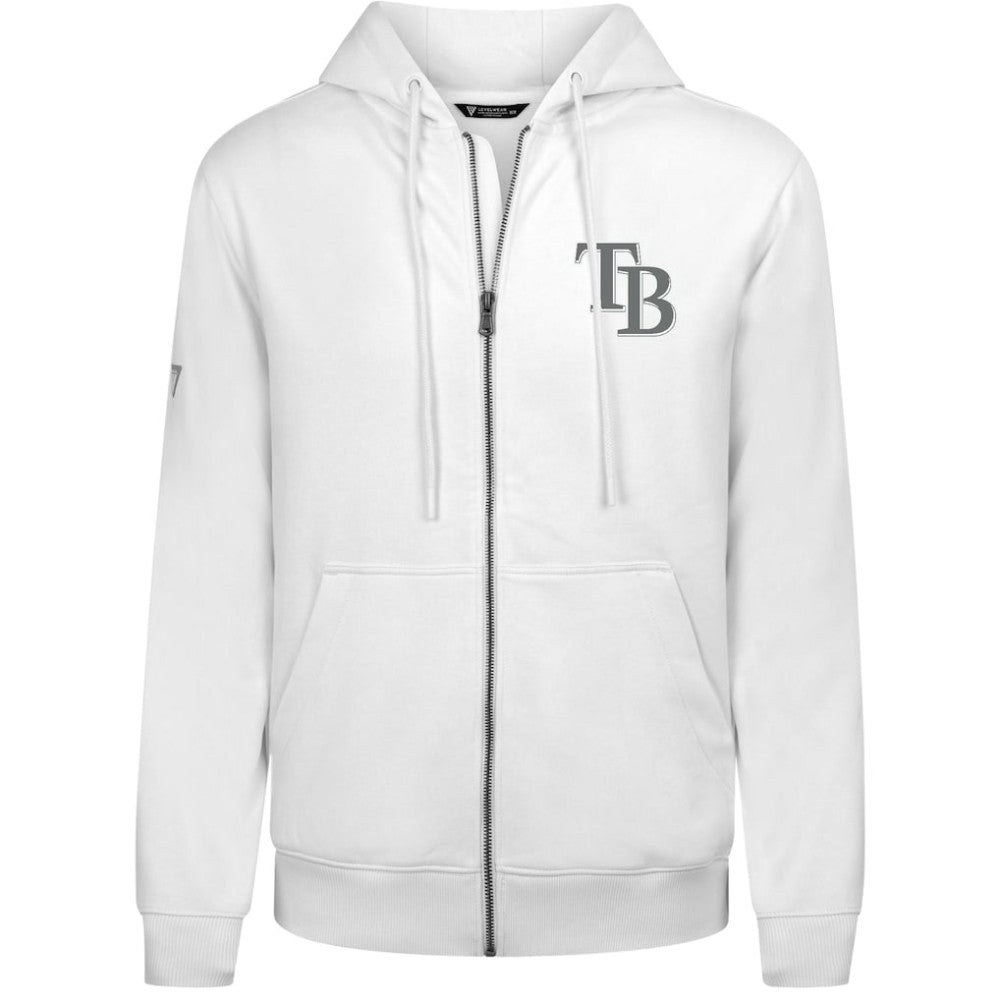 Tampa Bay Rays Levelwear Podium Banner Arch Full-Zip Hoodie - White Hoodies