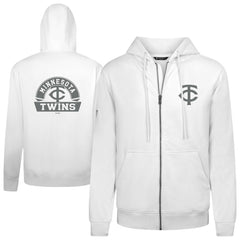 Minnesota Twins Levelwear Podium Banner Arch Full-Zip Hoodie - White Hoodies