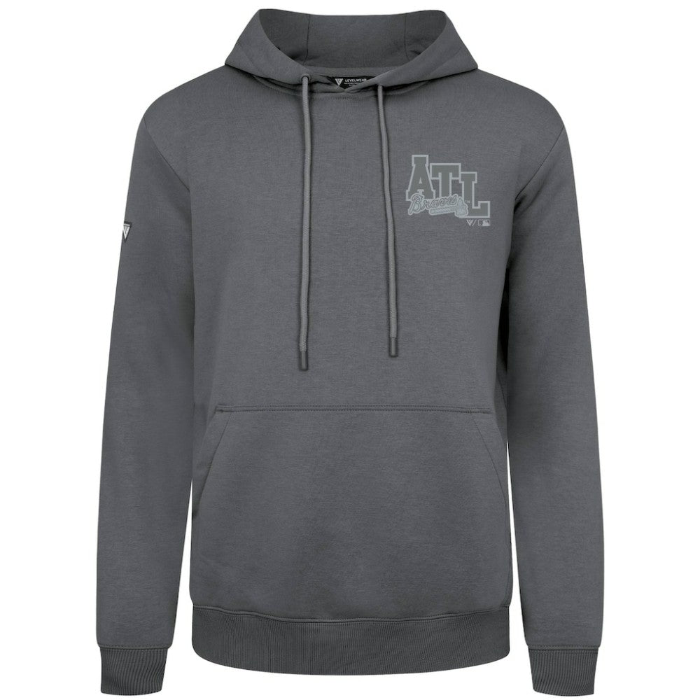 Atlanta Braves Levelwear Podium Valiant Hoodie - Gray Hoodies