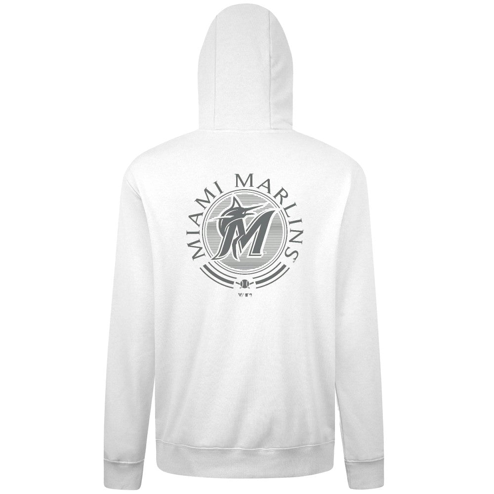 Miami Marlins Levelwear Podium Grain Hoodie - White Hoodies