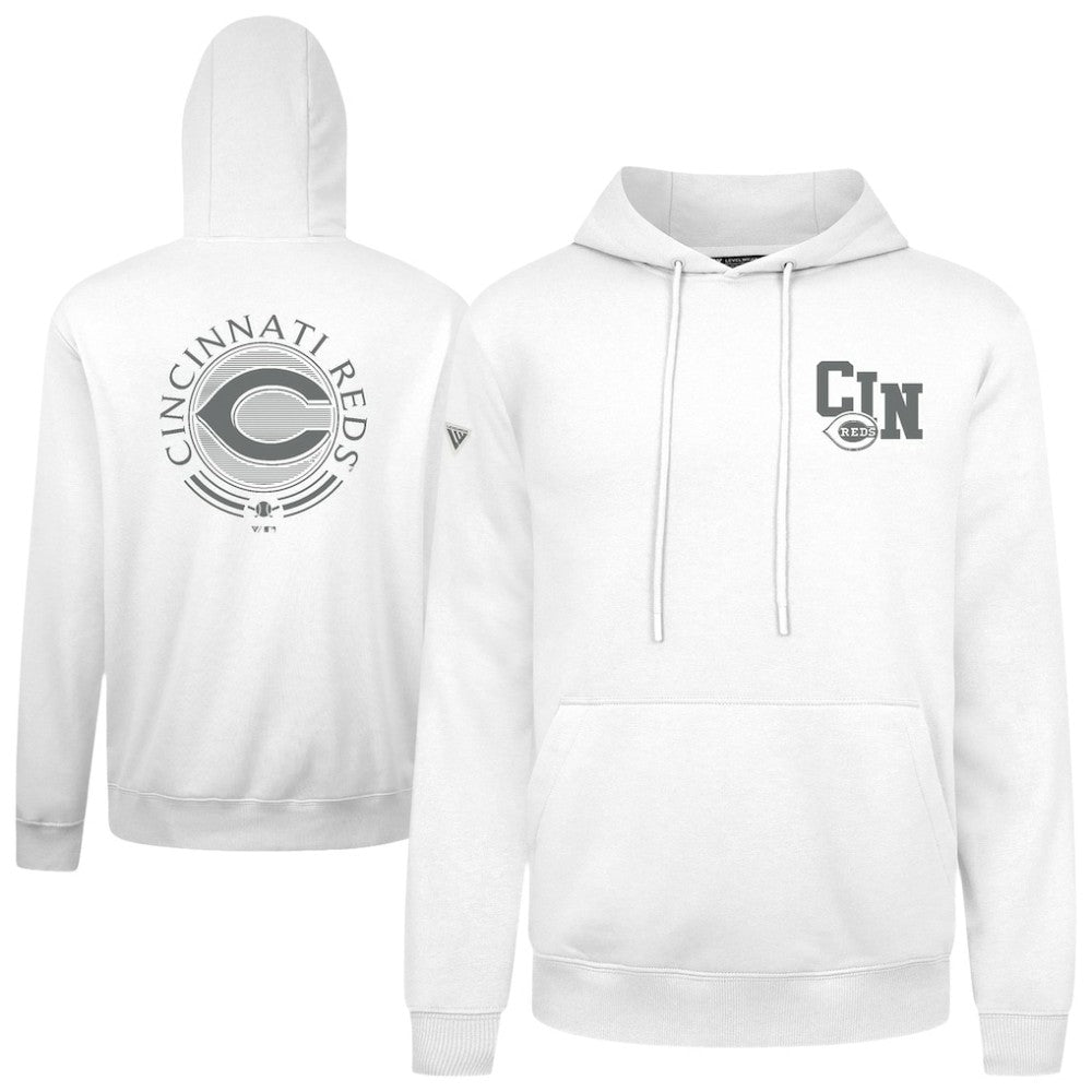 Cincinnati Reds Levelwear Podium Grain Hoodie - White Hoodies