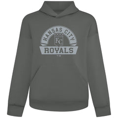 Kansas City Royals Levelwear Luxe Signature Banner Arch Tri-Blend Hoodie - Gray Hoodies