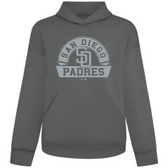 San Diego Padres Levelwear Luxe Signature Banner Arch Tri-Blend Hoodie - Gray Hoodies